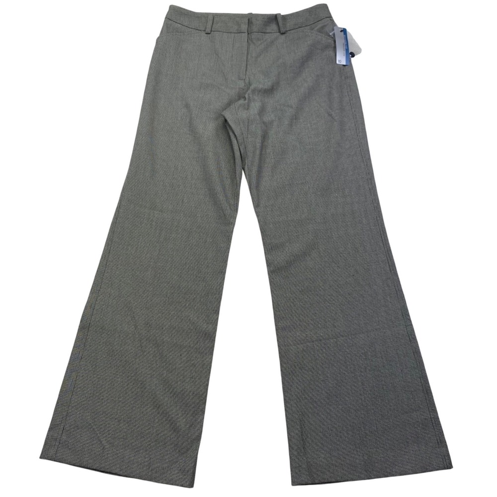 Worthington Dress Pants Womens 10 Black White Houndstooth Modern Fit Trouser Leg